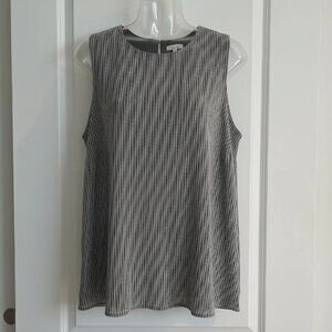 Pleione Black and White Striped Blouse